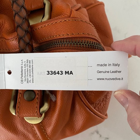 NEW Nuovedive Italian Leather Handbag with Braided Leather Handles - Picture 14 of 16